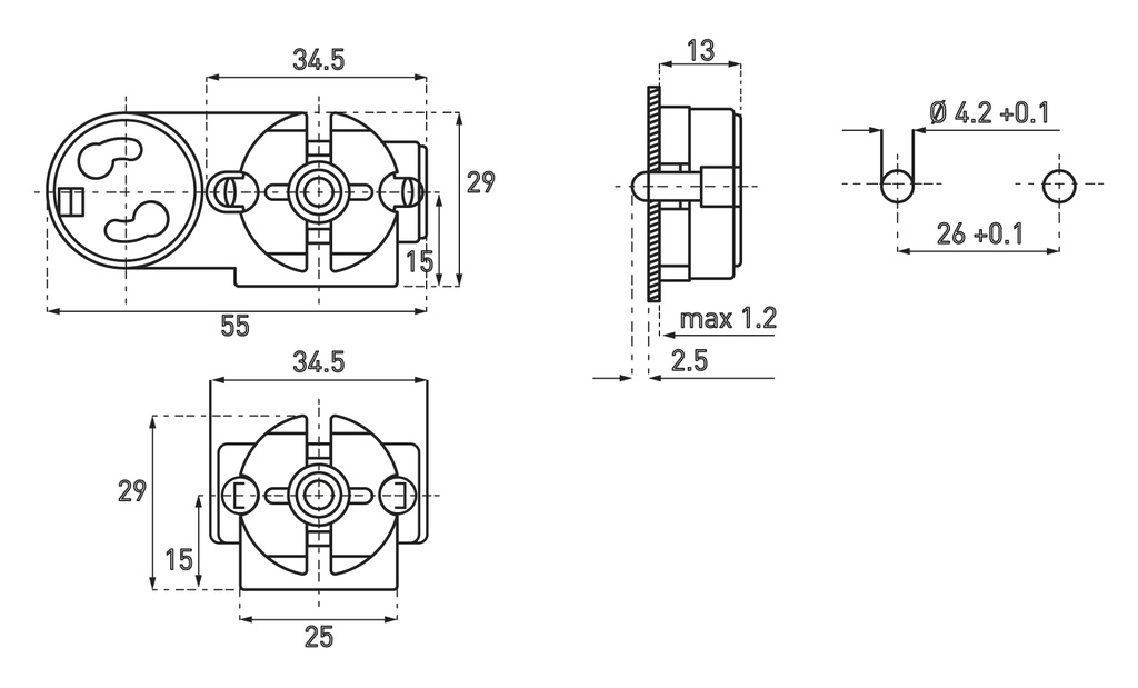 FL-LAMP HOLDER SIDE MOUNTING, ROTOR W/STARTER HOLDER 2A