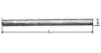 STUD WHOLE THREADED BRASS, M10 X PITCH1.5 1000MM