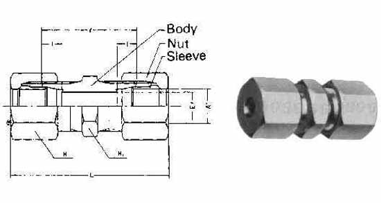 UNION FLARELESS BRASS, 8MMXPF1/4