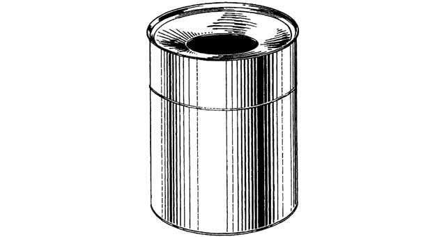 BUCKET WASTE W/FIRE RING, COUNTERSINK 232 X 310MM #7947