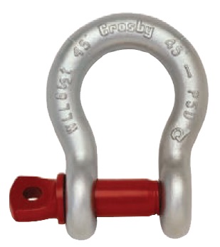 SHACKLE BOW TYPE FORGED CROSBY, SCREW PIN G-209 GALV 1/2&quot;