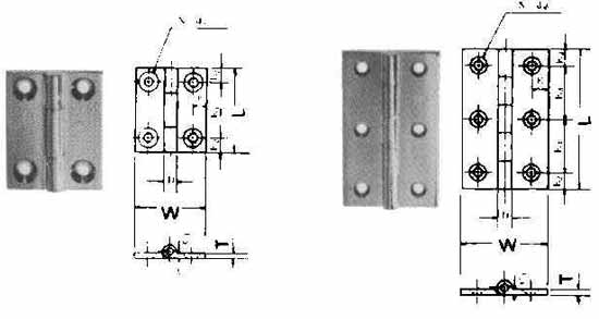 BUTT HINGE FOR CABINET, BRASS L38XW25MM