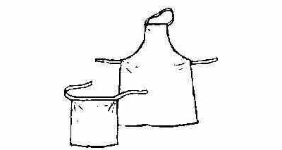 APRON BIB TYPE WHITE POLYCOTTON PCE