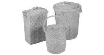 GARBAGE CAN PLASTIC W/COVER, LARGE ROUND 45LTR