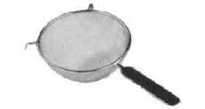 BOWL STRAINER STAINLESS STEEL, W/WOOD HANDLE DIAM 254MM