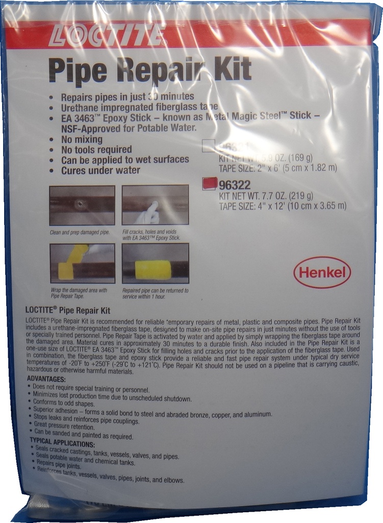 PIPE REPAIR KIT LOCTITE 5070, TAPE SIZE W100MMXL3600MM