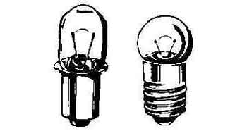 FLASHLIGHT BULB SCREW BASE, E-9 2.5V 0.3AMP